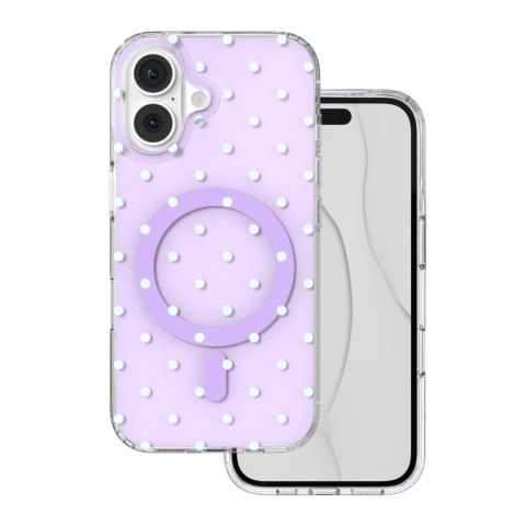 Nakładka Bubble Dots Mag do iphone 16 6,1" fioletowa