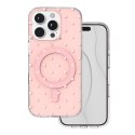 Nakładka Bubble Dots Mag do iphone 16 Pro 6,3" różowa