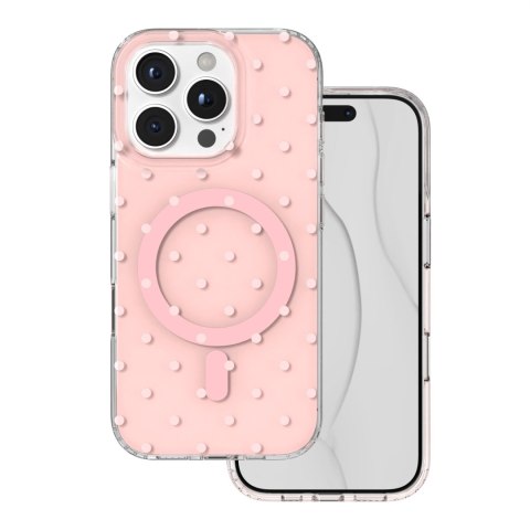 Nakładka Bubble Dots Mag do iphone 16 Pro 6,3" różowa