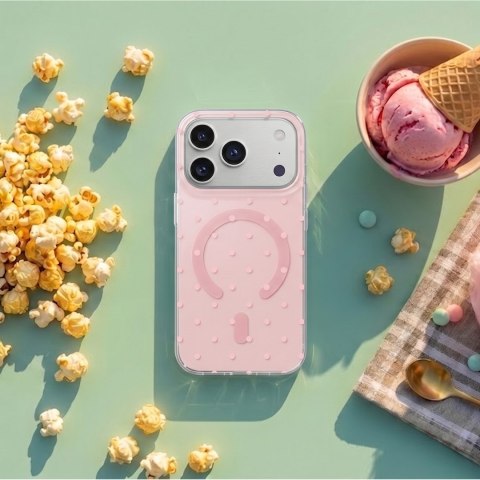 Nakładka Bubble Dots Mag do iphone 16 Pro 6,3" różowa