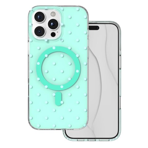 Nakładka Bubble Dots Mag do iphone 16 Pro Max 6,9" zielona