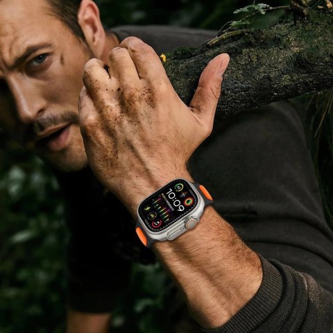 Pasek Tech-Protect IconBand Line na Apple Watch 44 / 45 / 46 / 49 mm - czarno-pomarańczowy