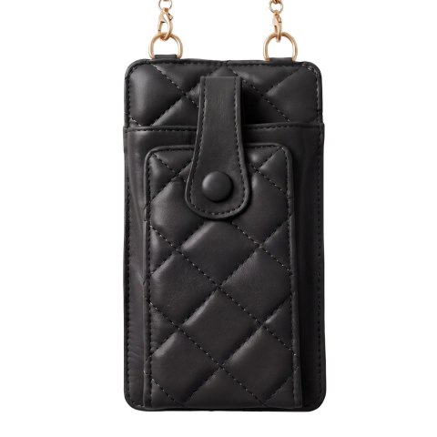 Pikowana torebka / saszetka na telefon 19*10,5*2cm, BLACK / CZARNY