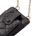 Pikowana torebka / saszetka na telefon 19*10,5*2cm, BLACK / CZARNY