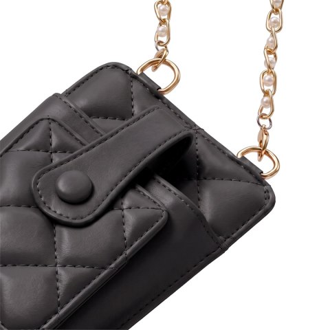 Pikowana torebka / saszetka na telefon 19*10,5*2cm, BLACK / CZARNY