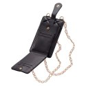 Pikowana torebka / saszetka na telefon 19*10,5*2cm, BLACK / CZARNY