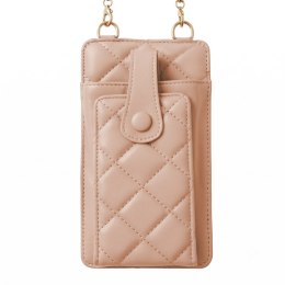 Pikowana torebka / saszetka na telefon 19*10,5*2cm, PINK / RÓŻOWY