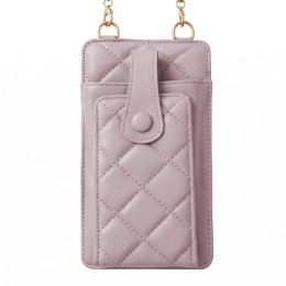 Pikowana torebka / saszetka na telefon 19*10,5*2cm, PURPLE / FIOLETOWY
