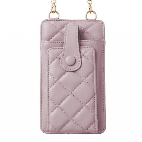 Pikowana torebka / saszetka na telefon 19*10,5*2cm, PURPLE / FIOLETOWY