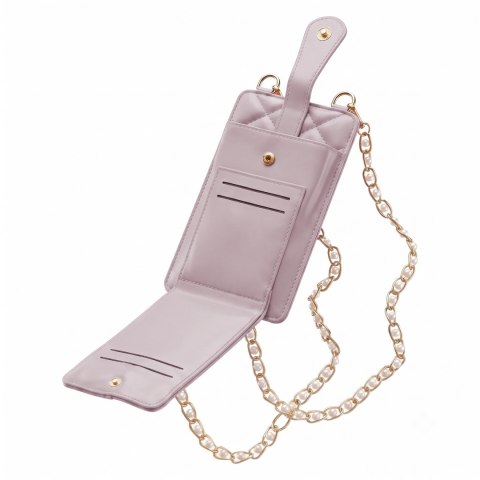 Pikowana torebka / saszetka na telefon 19*10,5*2cm, PURPLE / FIOLETOWY