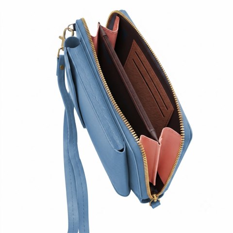 Torebka / saszetka na telefon z funkcją portfela, (18*11*5cm), BLUE / NIEBIESKI