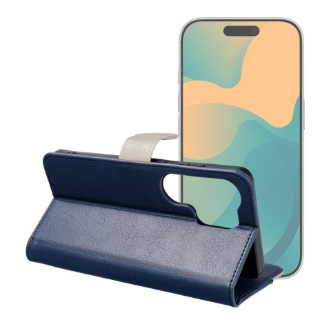 Etui z klapką na Motorola G17 Split Book granatowo-kremowe