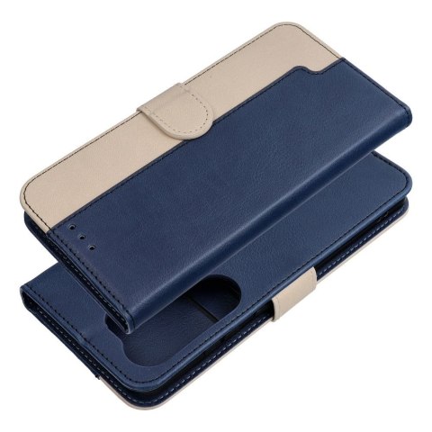 Etui z klapką na Motorola G17 Split Book granatowo-kremowe