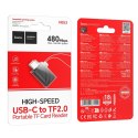 Czytnik kart TF 2.0 USB-C Hoco HB53 czarny