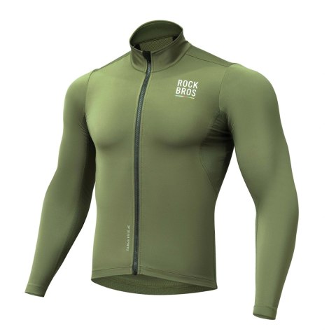 Bluza rowerowa Rockbros TLWT001 ROAD TO SKY wiatroszczelna ocieplana L - zielona