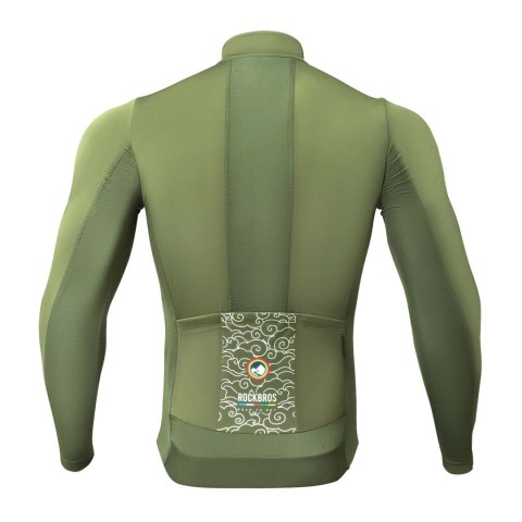 Bluza rowerowa Rockbros TLWT001 ROAD TO SKY wiatroszczelna ocieplana L - zielona