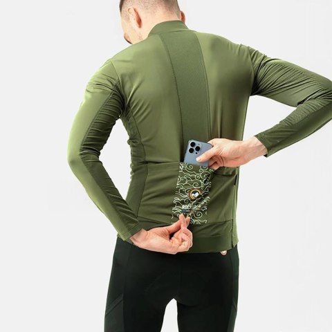 Bluza rowerowa Rockbrs TLWT001 ROAD TO SKY wiatroszczelna, ocieplana, S - zielona