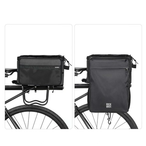 Torba rowerowa Rockbros A30 ROAD TO SKY składana na bagażnik 15-30 l - czarna