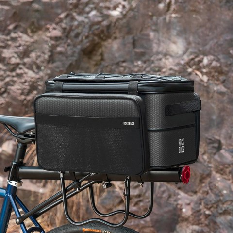 Torba rowerowa Rockbros A30 ROAD TO SKY składana na bagażnik 15-30 l - czarna