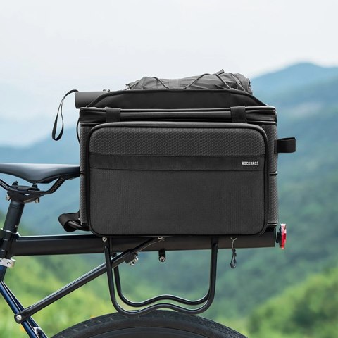 Torba rowerowa Rockbros A30 ROAD TO SKY składana na bagażnik 15-30 l - czarna