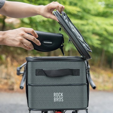 Torba rowerowa Rockbros A30 ROAD TO SKY składana na bagażnik 15-30 l - szara