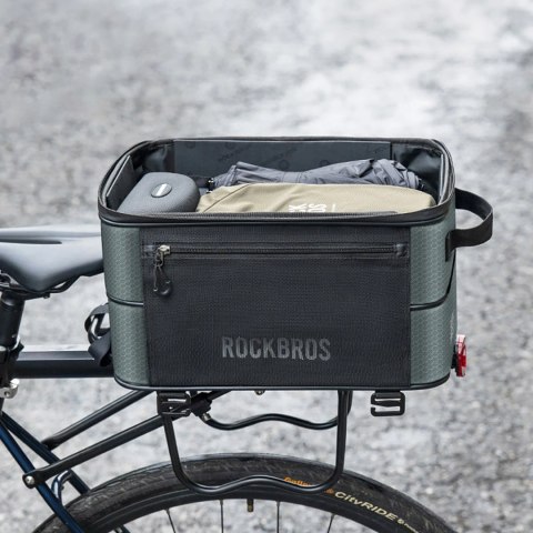 Torba rowerowa Rockbros A30 ROAD TO SKY składana na bagażnik 15-30 l - szara