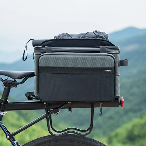 Torba rowerowa Rockbros A30 ROAD TO SKY składana na bagażnik 15-30 l - szara