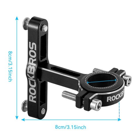 Adapter koszyka na bidon Rockbros KS-416 aluminiowy regulowany - czarny