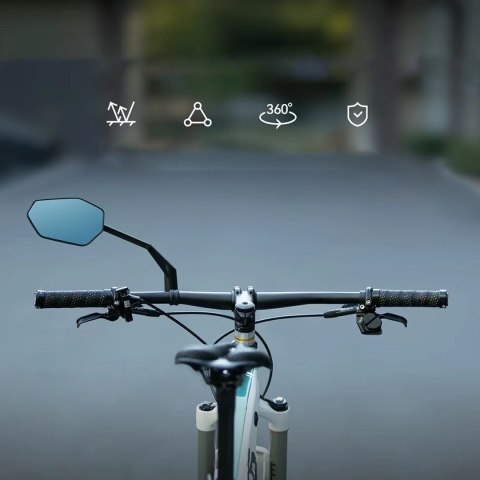 Lusterko rowerowe Rockbros F-253W przeciwodblaskowe ramię z włókna węglowego - lewe