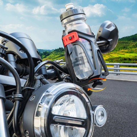 Uchwyt na bidon Rockbros 31210029 na motocykl - czarno-czerwony