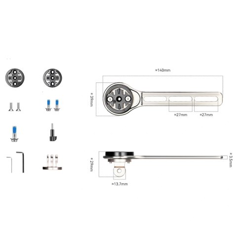 Uchwyt na licznik rowerowy Rockbros FK-307T stop tytanu - tytanowy