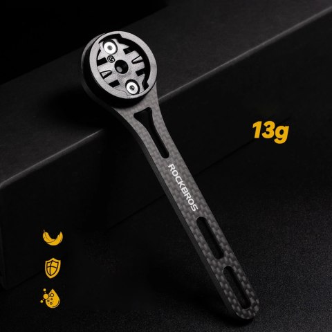 Uchwyt na licznik rowerowy Rockbros FK-307W włókno węglowe - czarny