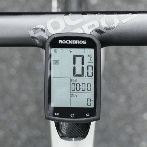 Uchwyt na licznik rowerowy Rockbros WT-2 z miejscem na AirTag - czarny