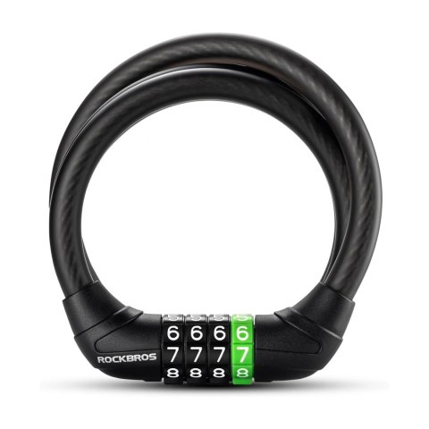 Zapięcie rowerowe Rockbros 87632 na szyfr linka stalowa 115 cm - czarne