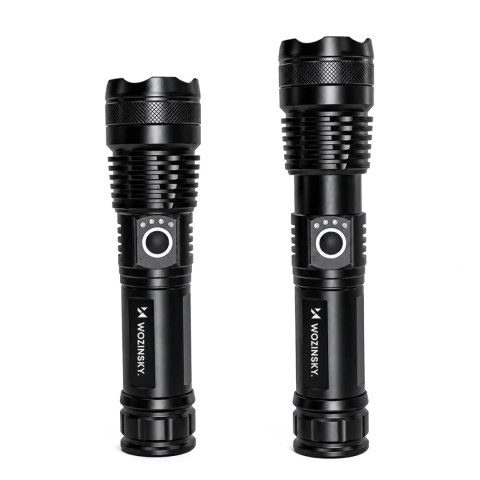 Latarka taktyczna Wozinsky WLT-15W 15 W 1500 lm CREE IP65 z regulacją wiązki - czarna