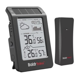 Stacja pogodowa BALDRTHERM B0596WT2H2P-V1 zasilana energią słoneczną (Czarny)