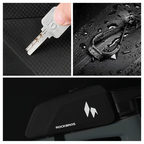 Torba na górną rurę Rockbros AS-151 RideMate wodoodporna - czarna
