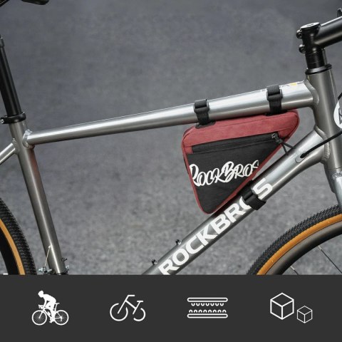 Torba rowerowa Rockbros G001 Flash Journey na ramę trójkątna 0.8 l - czerwona