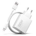 Wall Charger Xiaomi MY-19-ER, 100W, 6.1A, 1 x USB-A, with USB-C Cable, White BHR095VEU