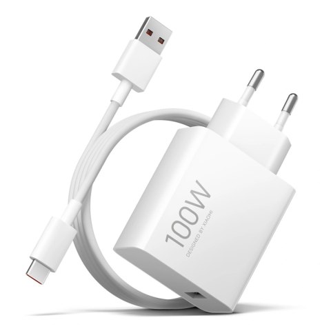 Wall Charger Xiaomi MY-19-ER, 100W, 6.1A, 1 x USB-A, with USB-C Cable, White BHR095VEU