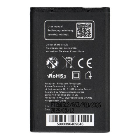 Bateria Blue Star do Maxcom MM820 MM440 MM105 MM570 MM461 MM462 MM432
