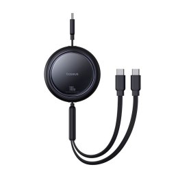 Baseus kabel Bright Mirror 2w1 USB-C - USB-C + USB-C 1m 100W czarny zwijany