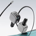 Ładowarka samochodowa Cuktech CC903P 100 W z wyświetlaczem i zwijanym kablem USB-C 70 cm - szara
