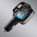 Ładowarka samochodowa Cuktech CC903P 100 W z wyświetlaczem i zwijanym kablem USB-C 70 cm - szara