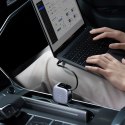 Ładowarka samochodowa Cuktech CC903P 100 W z wyświetlaczem i zwijanym kablem USB-C 70 cm - szara