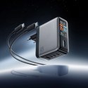 Ładowarka sieciowa Cuktech AD1204U 120 W z wyświetlaczem i kablem USB-C - srebrna