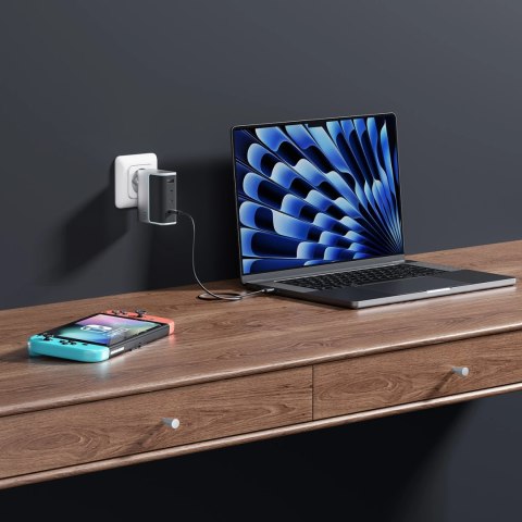 Ładowarka sieciowa Cuktech AD1404UEU 140 W GaN 3x USB-C + USB-A z kablem USB-C - szara