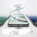 Ładowarka sieciowa Cuktech AD653W 67 W GaN 2x USB-C + USB-A ze zwijanym kablem USB-C 70 cm - biała