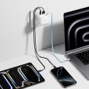 Ładowarka sieciowa Cuktech AD653W 67 W GaN 2x USB-C + USB-A ze zwijanym kablem USB-C 70 cm - biała