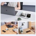 Ładowarka sieciowa Cuktech AD653W 67 W GaN 2x USB-C + USB-A ze zwijanym kablem USB-C 70 cm - biała
